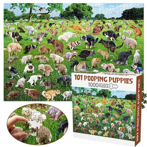 1000 Pieces Jigsaw Puzzle 101 Pooping Puppies Dogs Pooping Puzzles