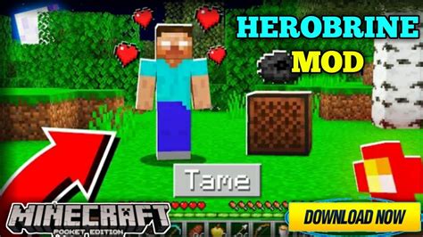 How To Download Friendly Herobrine Mod In Minecraft Pocket Edition Youtube