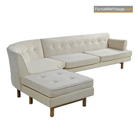 Edward Wormley Style Mid Century Modern Tufted Sectional Sofa Couch
