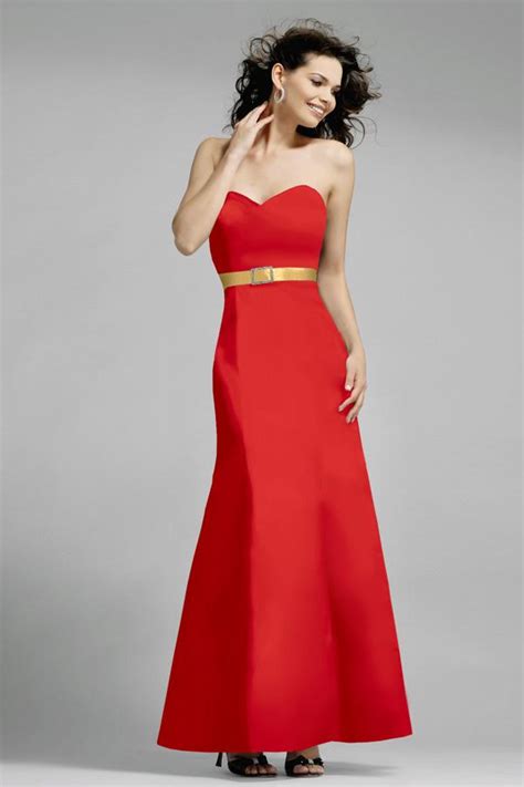 Strapless Ankle Length Meimaid Red Bridesmaid Dress