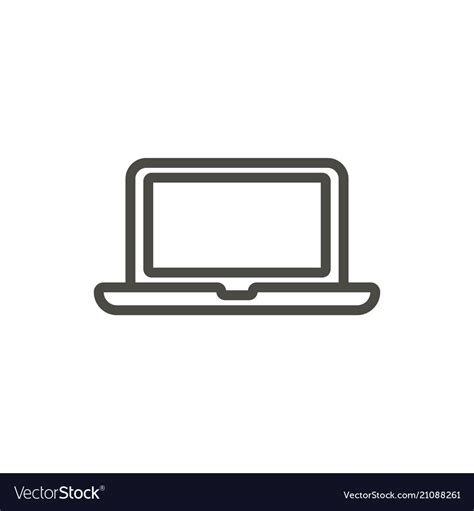 Laptop Icon Line Notebook Symbol Royalty Free Vector Image