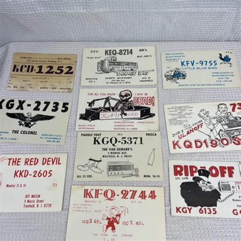 Vintage Qsl Radio Cards Amateur Radio Qsl Cards Lot New Jersey Radio