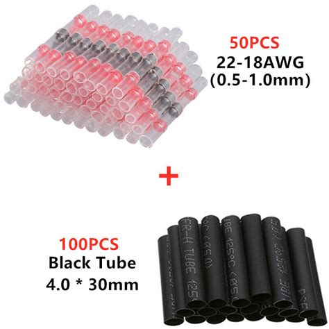 250150pcs Waterproof Solder Seal Heat Shrink Tube Butt Wire Terminal