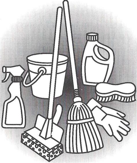Cleaning Materials Clipart Black And White Clip Art Library