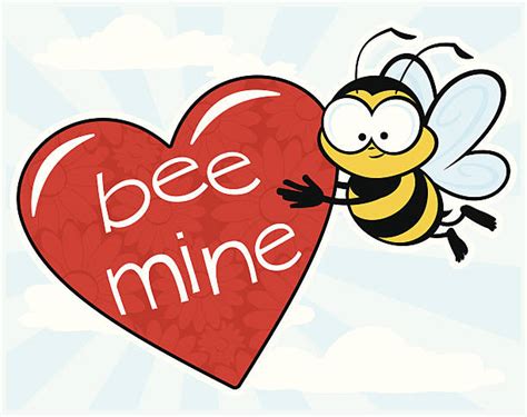 Honey Bee Bee Valentines Day Cute Illustrations Royalty Free Vector
