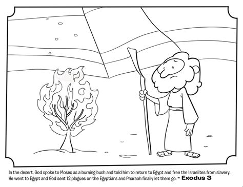 Moses And Burning Bush Coloring Page Coloring Home