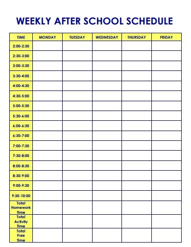 School Schedule Template