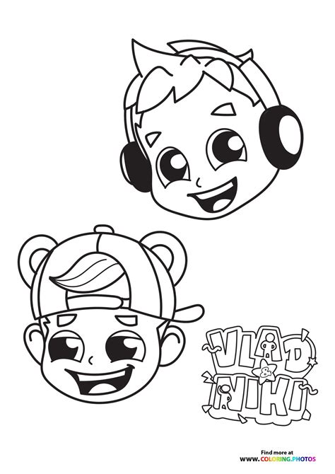 Vlad And Niki Portraits Coloring Pages For Kids