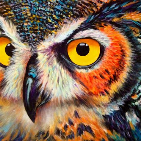Great Horned Owl Painting Acylic Painting Ideas Owl Painting Fine Art