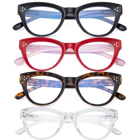 4 Pack Cateye Design Reading Glasses Oversized Readers