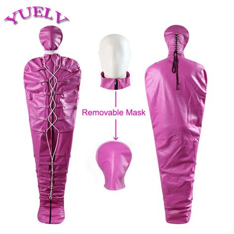 yuelv adult game leather full body bondage sleeping bag fetish restraint bdsm removable slave
