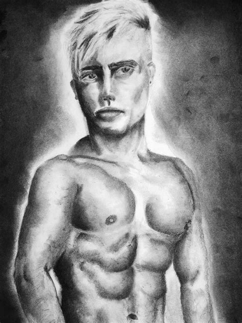 Erotic Male Nude Art Work Adult Porn Star Charcoal A Etsy