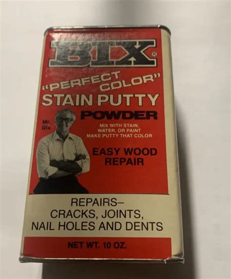 Vintage Cardboard Tin Can Bix Stain Putty Powder Wood Repair Old