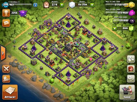 Clash Of Clans Th9 Base - Hectorite - Phenomenal War Base for TH9 | Clash of Clans Land