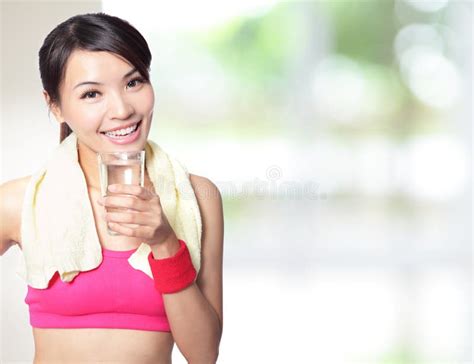 Sport Girl Drinking Water After Sport Stock Photo Image Of Chinese