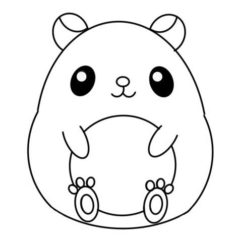 Hamster Fofo Sentado Para Colorir Imprimir E Desenhar Colorir Me