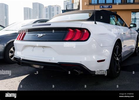 Minsk Belarus October 2023 American Muscle Car Ford Mustang Rear