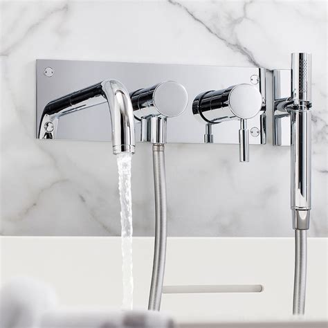 Crosswater Design Wall Mounted 3 Hole Set Bath Shower Mixer Tap With