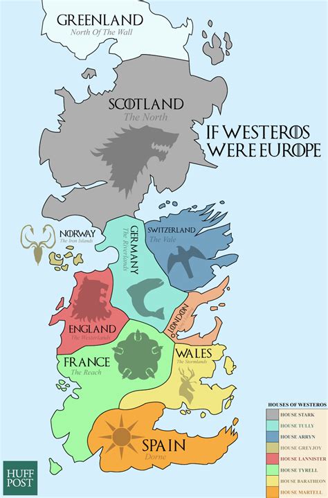 Click On If Game Of Thrones Westeros Were Europe