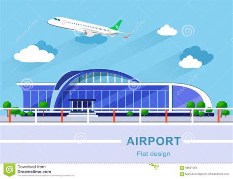 Building With Airplane Vector 9499187