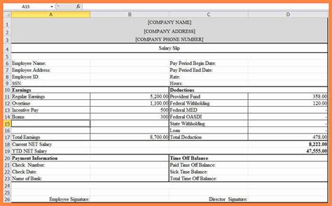 Format For Drivers Salary Slip Templates Raceheavy