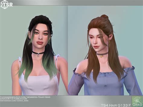 The Sims Resource Half Updo Hairstyle G133