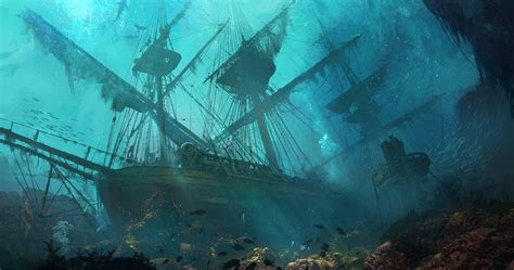 Sinking Ships Ship Drawing Sea Fantasy Art Wallpapers Hd Desktop