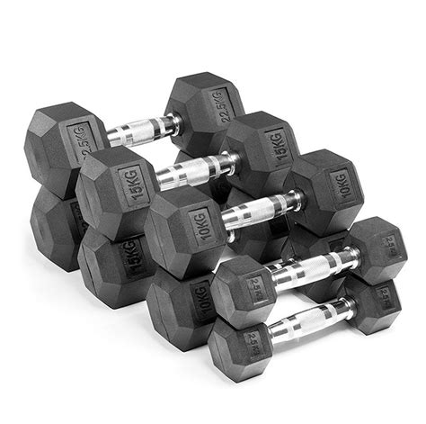 Hex Rubber Dumbbell 10kg Strength Trainer Db Fitness