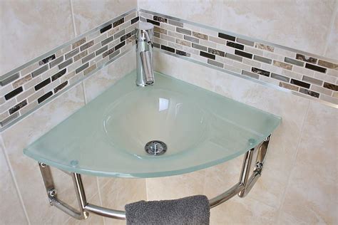 A wide variety of glass bathroom basins options are available to you, such as project solution. Glass Corner Bathroom Basin Tap & Plug Set - Bathroom ...