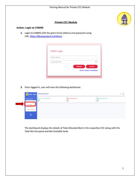 Training Manual For Private Ccc Login Private Ccc Module Action