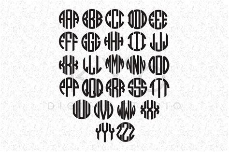 Circle Monogram Font Letters For Cricut Explore And Silhouette Cameo By