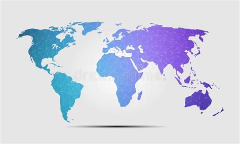 High Quality World Map Polygon Background Vector