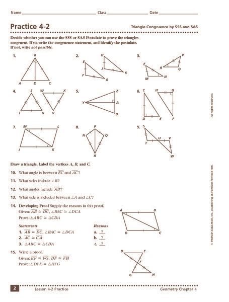 Proving Triangles Are Congruent Worksheet