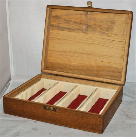 Vintage Wooden 100 Capacity Photography Slides 35mm Slide Photo Storage Box Photo Box Storage