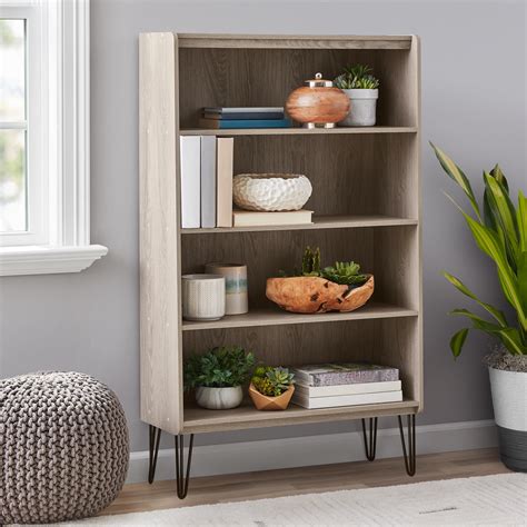 Mainstays Hairpin 4 Shelf Bookcase Gray