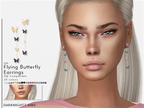 Darknightts Flying Butterfly Earrings The Sims Sims Cc Sims 4 Mods