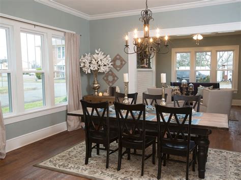 Blue Dining Room With Country Dining Table And Chairs Hgtv