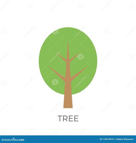 Flat Tree Icon Stock Vector Illustration Of Forest 113013810