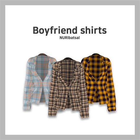 Nuribatsal Female Boyfriend Shirts Sims 4 15 Swatches For