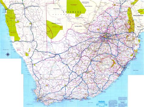 Zuid Afrika Landkaart Afdrukbare Plattegronden Van Zuid Afrika