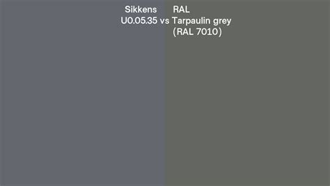 Sikkens U0 05 35 Vs RAL Tarpaulin Grey RAL 7010 Side By Side Comparison