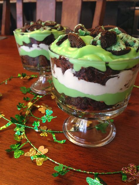 St Patricks Day Brownie Trifle The Cookin Chicks St Patricks Day