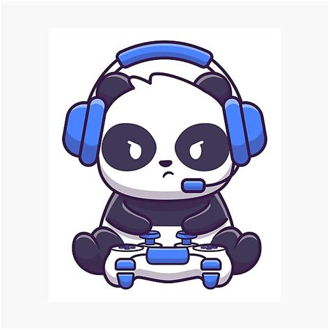 Gaming Panda Photographic Print For Sale By Renju1902 Redbubble