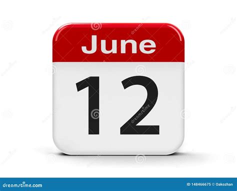 12th June Calendar Stock Illustration Illustration Of Number 148466675