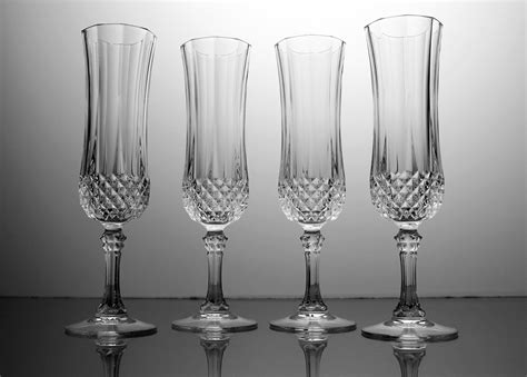 Crystal Champagne Flutes Cristal D Arques Durand Longchamp Cut Crystal Set Of 4 Barware