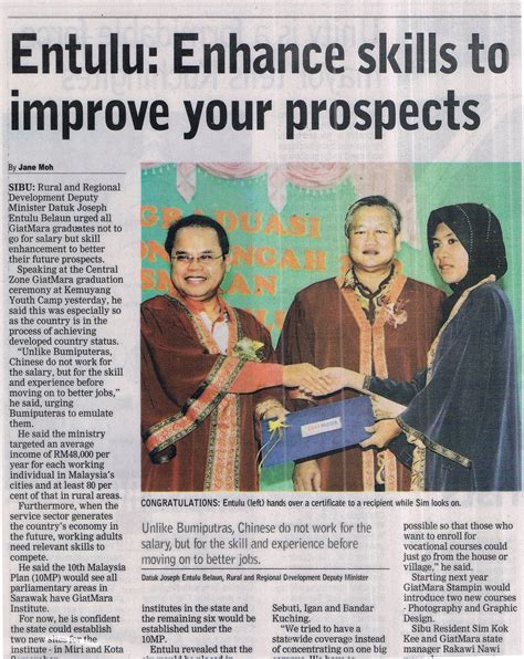 Zon tengah, unit i (wpkl). Majlis Graduasi Pelatih GIATMARA Zon Tengah Sarawak ...