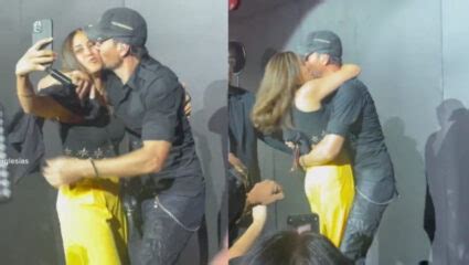 Singer Enrique Iglesias S Female Fan Became Uncontrollable Kissing Her