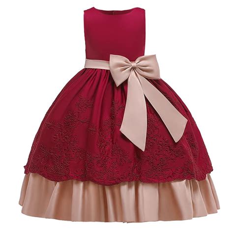 2020 High Quality 2019 Big Bow Kids Dresses For Girls Children Clothes