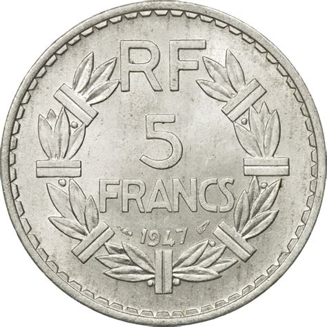582656 Monnaie France Lavrillier 5 Francs 1947 Paris Ttb
