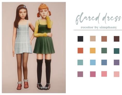 Flared Dress For Kids Recolors At Ghostbouquet Sims 4 Updates